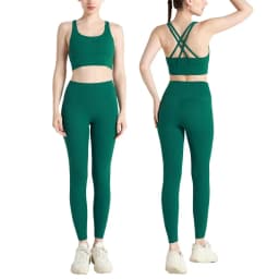Summer New 2 Piece Yoga Clothes Women's Tracksuit Athletic Cross Back Nylon Yoga Top Women Sports Bra Leggings Pilates Fitness