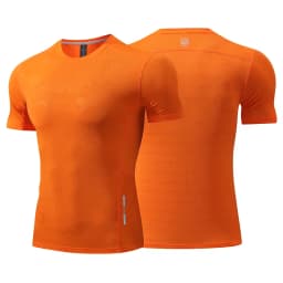 Dry Fit Men Running Shirt Tops Fitness Compression Gym Polyester Sports T-shirt Outdoor Workout Training Muscle Fit Clothing