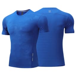 Dry Fit Men Running Shirt Tops Fitness Compression Gym Polyester Sports T-shirt Outdoor Workout Training Muscle Fit Clothing