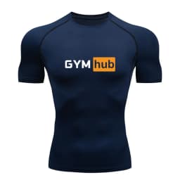Gym Hub Printed Men's Compression T-Shirt Gym Workout Sport Quick Dry Tight Shirts Outdoor Training Fitness Elasticity Tops Tee