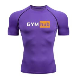 Gym Hub Printed Men's Compression T-Shirt Gym Workout Sport Quick Dry Tight Shirts Outdoor Training Fitness Elasticity Tops Tee