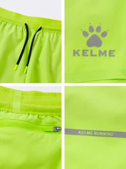 Kelme Men's Running Shorts Moisture Wicking Quick-drying Pants Marathon Training Shorts Outdoor Sports Woven Shorts