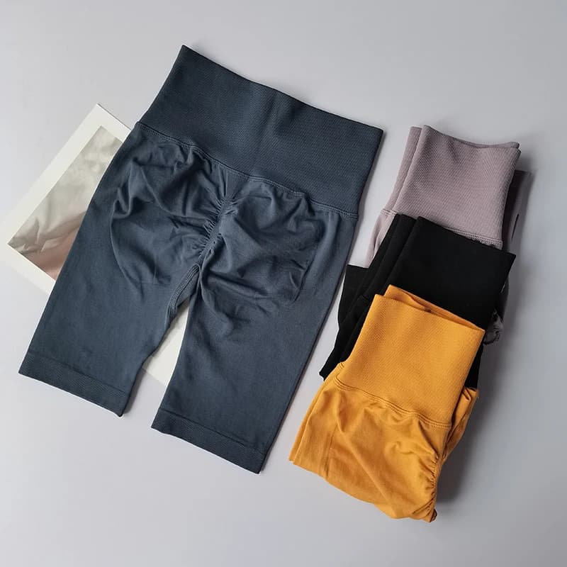 Summer High-Waist Yoga Shorts for Women Fitness Workout Shorts Booty-Lifting Sport Gym Soft Breathable Running Cycling Shorts