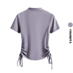DRUR Yoga Shirts Women Short Sleeve Zipper Sports Tops Breathable Fitness T-Shirt Female Gym Clothing Running Top Yogawear 2025