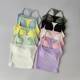 Sports and Fitness Vest with Chest Pad Summer Shockproof Beauty Back Nude Feeling Suit Pilates Training Yoga Top Yoga Clothing