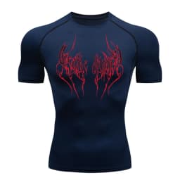 New Summer Running T-Shirt Men Short Sleeve Compression Shirt Gym Sports Top Black Quick Dry Breathable MMA Fitness Clothing