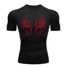 New Summer Running T-Shirt Men Short Sleeve Compression Shirt Gym Sports Top Black Quick Dry Breathable MMA Fitness Clothing