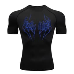 New Summer Running T-Shirt Men Short Sleeve Compression Shirt Gym Sports Top Black Quick Dry Breathable MMA Fitness Clothing