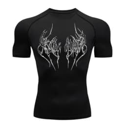 New Summer Running T-Shirt Men Short Sleeve Compression Shirt Gym Sports Top Black Quick Dry Breathable MMA Fitness Clothing