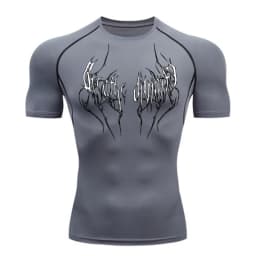 New Summer Running T-Shirt Men Short Sleeve Compression Shirt Gym Sports Top Black Quick Dry Breathable MMA Fitness Clothing