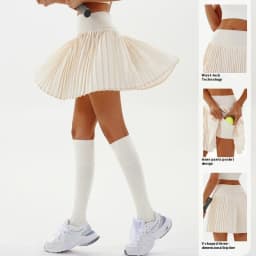 Sexy Fitness Yoga Shorts Dancing High Waist Women Tennis Pleated Skirt with Inner Lining High Waist Double Layer Design Sport
