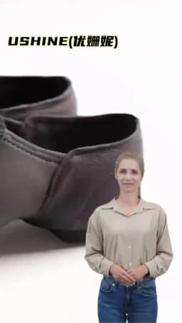 USHINE 24-44 Genuine Leather Jazz Dance Shoes Tan Black Antiskid Sole Jazz Shoes Adults Dance Sneakers For Chidren Girls Women