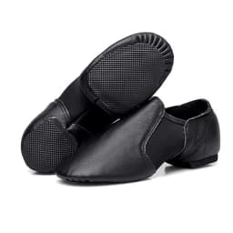 USHINE 24-44 Genuine Leather Jazz Dance Shoes Tan Black Antiskid Sole Jazz Shoes Adults Dance Sneakers For Chidren Girls Women