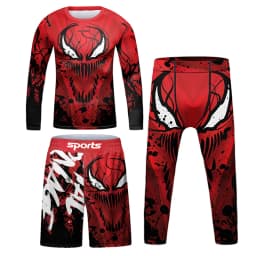 New Jiu Jitsu T-shirt For Kid MMA Shorts Bjj Rashguard Kids 4pcs/set Boy Boxe Kickboxing Mma Compression Clothing Children Suit