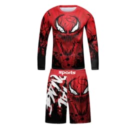 New Jiu Jitsu T-shirt For Kid MMA Shorts Bjj Rashguard Kids 4pcs/set Boy Boxe Kickboxing Mma Compression Clothing Children Suit
