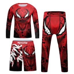 New Jiu Jitsu T-shirt For Kid MMA Shorts Bjj Rashguard Kids 4pcs/set Boy Boxe Kickboxing Mma Compression Clothing Children Suit