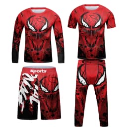 New Jiu Jitsu T-shirt For Kid MMA Shorts Bjj Rashguard Kids 4pcs/set Boy Boxe Kickboxing Mma Compression Clothing Children Suit