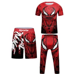 New Jiu Jitsu T-shirt For Kid MMA Shorts Bjj Rashguard Kids 4pcs/set Boy Boxe Kickboxing Mma Compression Clothing Children Suit