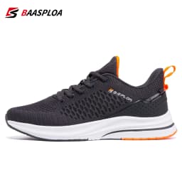 Baasploa New Men Knit Casual Walking Shoes  Breathable Trendy Sneakers Original Lightweight Shock Absorption Male Tennis Shoe