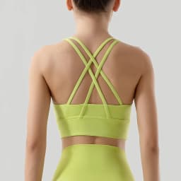 SOISOU Top Women Bra Cropped Bralette Gym Yoga Sports Bra Cross Sexy Back Female Bra Breathable Top Women's Underwear 25 Colors