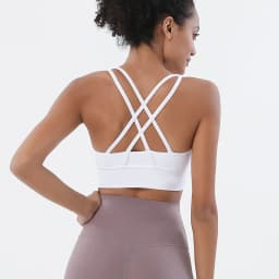 SOISOU Top Women Bra Cropped Bralette Gym Yoga Sports Bra Cross Sexy Back Female Bra Breathable Top Women's Underwear 25 Colors