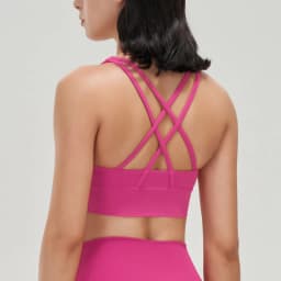 SOISOU Top Women Bra Cropped Bralette Gym Yoga Sports Bra Cross Sexy Back Female Bra Breathable Top Women's Underwear 25 Colors