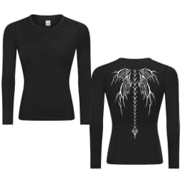 Graphic Print Compression Shirt for Women Gym Athletic Workout Running Quick Dry T-Shirts Spring Fall Long Sleeve Baselayer Tops
