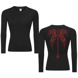 Graphic Print Compression Shirt for Women Gym Athletic Workout Running Quick Dry T-Shirts Spring Fall Long Sleeve Baselayer Tops