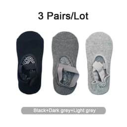 3 Pairs Yoga Socks for Women Silicone Non Slip Ballet Pilates Socks Cotton Ladies Backless Breathable Bandage Dance Sports Socks