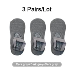 3 Pairs Yoga Socks for Women Silicone Non Slip Ballet Pilates Socks Cotton Ladies Backless Breathable Bandage Dance Sports Socks