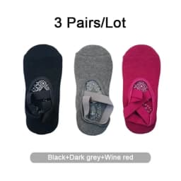 3 Pairs Yoga Socks for Women Silicone Non Slip Ballet Pilates Socks Cotton Ladies Backless Breathable Bandage Dance Sports Socks