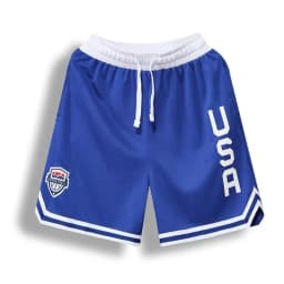 USA Print Basketball Shorts Training Men Active Shorts Loose Pockets Cycling Exercise Training Running Gum Sports Bottom Clothes