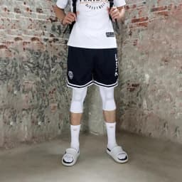 USA Print Basketball Shorts Training Men Active Shorts Loose Pockets Cycling Exercise Training Running Gum Sports Bottom Clothes