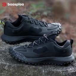Baasploa Men Hiking Shoes Outdoor Waterproof Camping Resistant Non Slip Sneakers Male Casual Lightweight Lace-Up Walking Shoes