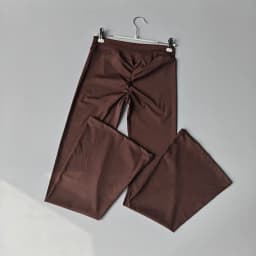 Women's Cross Waist Flare Pants - Booty Lifting Yoga Tights with Ruffle Detail, Quick Dry Wide Leg for Fall Workouts