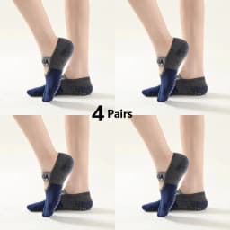 4 Pairs Women Anti-slip Yoga Socks Backless Bandage Pilates Socks Ladies Ballet Dance Fitness Slipper Cotton Sports Socks