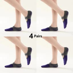 4 Pairs Women Anti-slip Yoga Socks Backless Bandage Pilates Socks Ladies Ballet Dance Fitness Slipper Cotton Sports Socks
