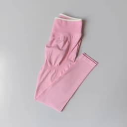 Women's Seamless Gym Solid Color Sports Pants White Edge Waist Tight High Waist Hip Lifting Yoga Pants Running Exercise Pants