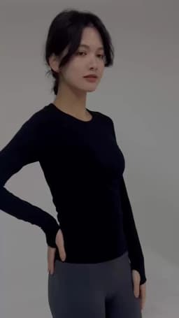 Yoga Clothes for Women, Sports Tops, Round Neck, Seamless, Slim, Running Shirt Fitness Workout Long Sleeves Gym T Shirt, Winter