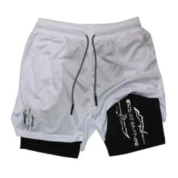 Solo Leveling Print 2in1 Running Workout Shorts for Men Gym Performance Compression Shorts with Phone Loop Athletic Activewear