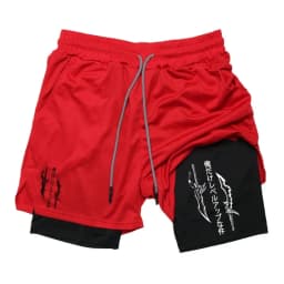 Solo Leveling Print 2in1 Running Workout Shorts for Men Gym Performance Compression Shorts with Phone Loop Athletic Activewear
