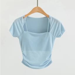 Women's Padded Yoga Shirts Short Sleeve Sports Crop Top Fitness Workout T-Shirt Sexy Cropped Running Tights Gym Clothing