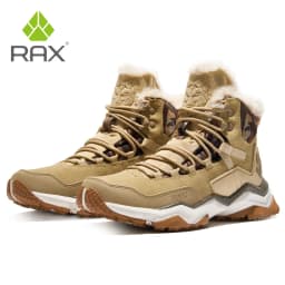 RAX Waterproof Hiking Shoes Men Winter Outdoor Sneakers for Men Snow Boots Plush Mountain trekking Outdoor Tourism Jogging Shoes