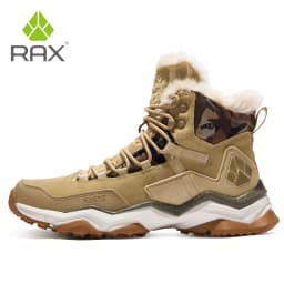 RAX Waterproof Hiking Shoes Men Winter Outdoor Sneakers for Men Snow Boots Plush Mountain trekking Outdoor Tourism Jogging Shoes