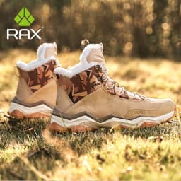 RAX Waterproof Hiking Shoes Men Winter Outdoor Sneakers for Men Snow Boots Plush Mountain trekking Outdoor Tourism Jogging Shoes