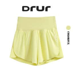 DRUR Women's Cycling Shorts High Waist Quick Drying Yoga Shorts Woman Summer Sports Short Pants With Inner Lining Gym Clothing