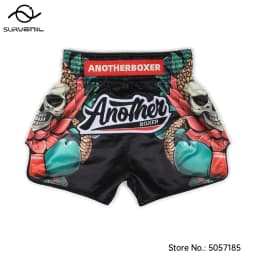 Muay Thai Shorts for Men Women Breathable MMA Fight Training Shorts Quick-Dry Combat Sports Gear Skull Sublimated Boxing Shorts