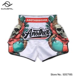 Muay Thai Shorts for Men Women Breathable MMA Fight Training Shorts Quick-Dry Combat Sports Gear Skull Sublimated Boxing Shorts