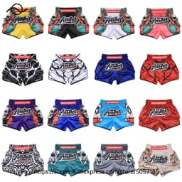 Muay Thai Shorts for Men Women Breathable MMA Fight Training Shorts Quick-Dry Combat Sports Gear Skull Sublimated Boxing Shorts
