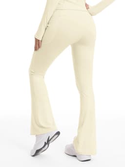 Women's Bell-bottom Yoga Leggings With Pockets Tummy Control High Waist Workout Pants Gym Running